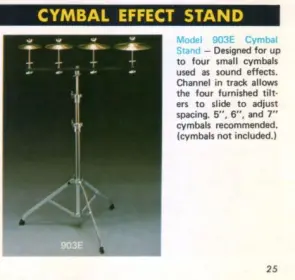 1980s Pearl Deluxe cymbals &amp; 903E cymbal effect stand