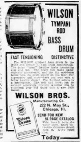 memories of a drummer - Bilboard magazine 1923: Ludwig, Leedy, Evans, Wilson