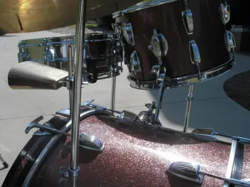 '67 Ludwig Burgundy Sparkle Drum Kit W/ Hardware