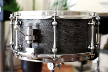 A prototype 14X6 snare out of a Vintage Premier tom