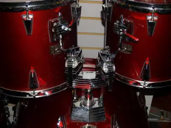 Tama granstar 5pc in candy red lacquer, 12 13 16 22  w/ matching snare - $599 + ship