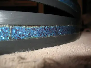 20&quot; wood bass drum hoops blue sparkle inlay