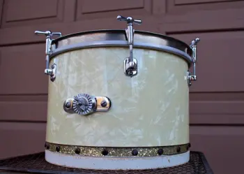Vintage 1938 Ludwig 13x9&quot; &quot;Tunable Tom-Tom&quot; Drum - White Marine Pearl