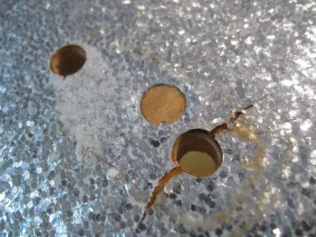 Filling holes with the original sparkle wrap.