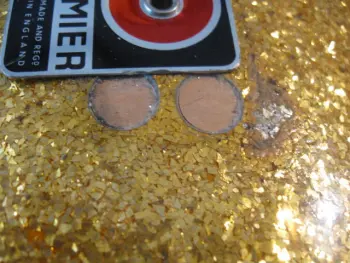 Filling holes with the original sparkle wrap.