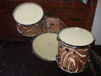 vintage Gretsch Drums, Salmon Satin, 9x13, 14x14, 14x20, excellent chrome!