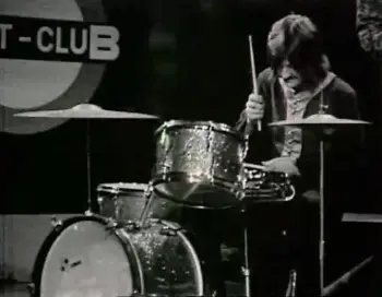 John Henry Bonham on a Sonor teardrop kit.