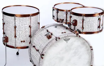 A prototype drum kit out of some vintage shells