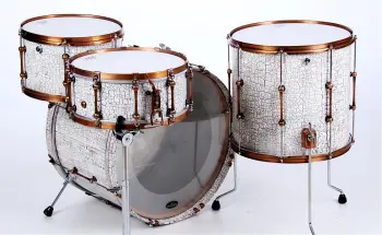 A prototype drum kit out of some vintage shells