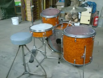 Vintage TROWA Jazz Drumset orange glitter (poor mans teardrop)