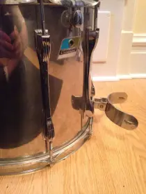Two Ludwig Stainless Steel Toms B/O Badge