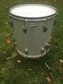 60's Ludwig keystone badge 16&quot; x 16&quot; floor tom, Silver Sparkle