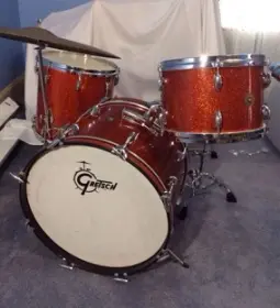 Gretsch Round Badge 20,12,14 Progressive Tangerine Sparkle