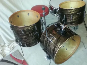 Vintage Olympic Mahogany Duroplastic Complete Drum Kit 1970's